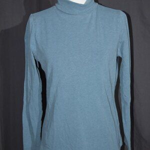 L.L. Bean Blue Interlock Long Sleeve Turtleneck Top - Women's Size Medium
